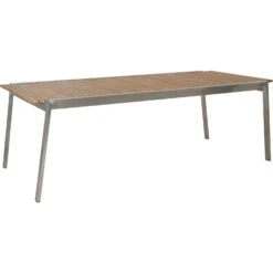 Brafab Naos Esstisch 100x220-320 Cm, Edelstahl/Teak