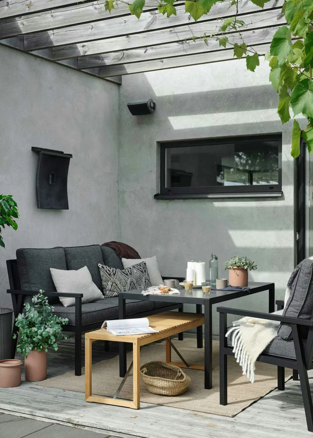 Brafab Rana Lounge-Set Niedrig 5 Sitzplätze, Schwarz/Anthrazit – Bild 3