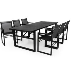 Brafab Vevi Dining Set, Aluminum / Black