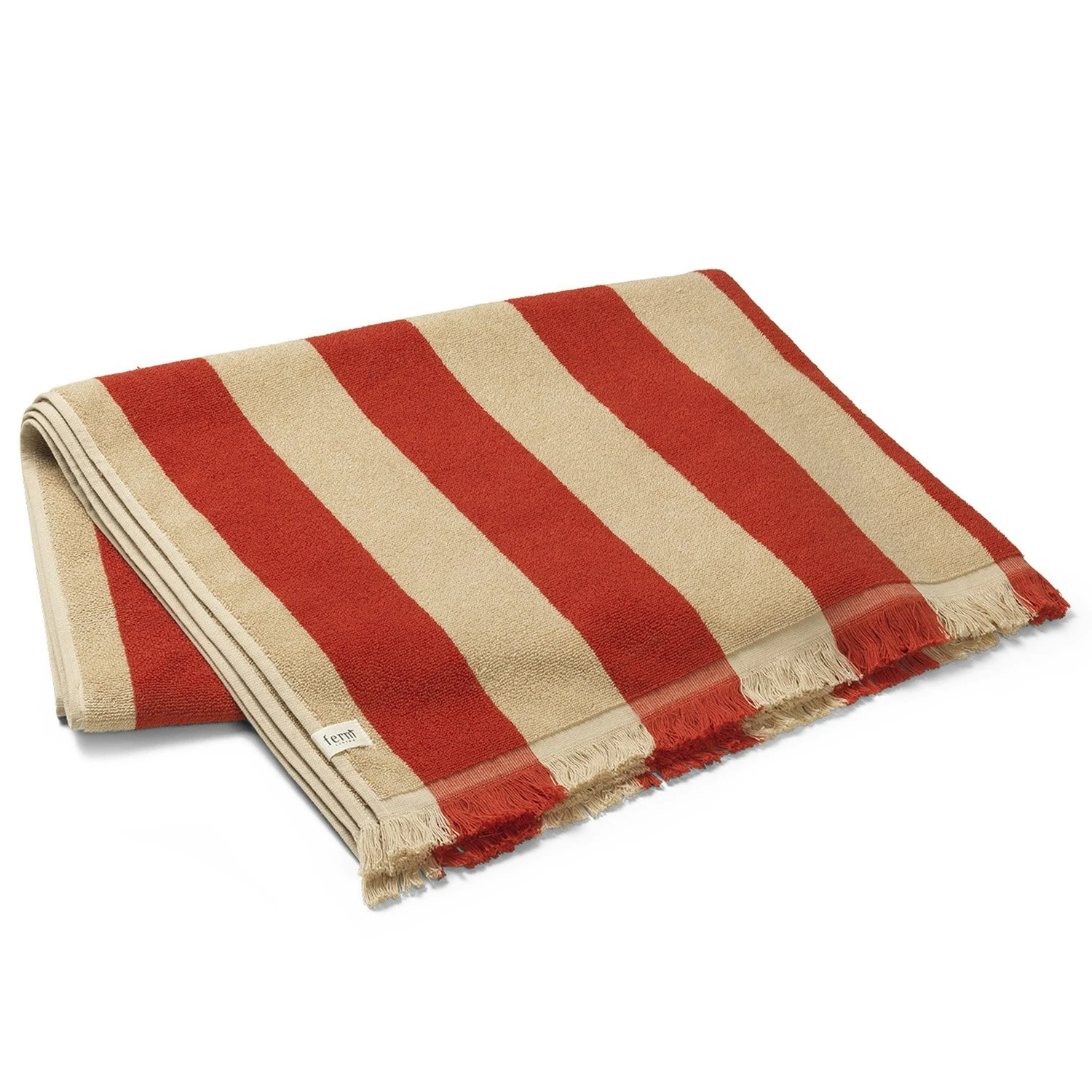 Ferm LIVING Alee Strandtuch, Rot / Light Camel – Bild 2