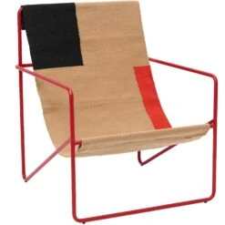 Ferm LIVING Desert Lounge Stuhl, Poppy Red / Block