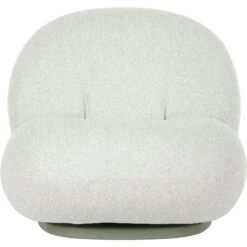 Gubi Pacha Outdoor Loungesessel, Dedar Libera 003, Moosgrüner Fuß