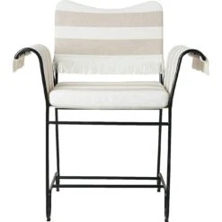 Gubi Tropique Esszimmerstuhl Mit Fransen, Classic Black / Leslie Stripe 40