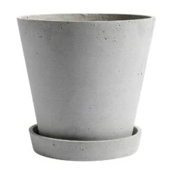 Hay Flowerpot Topf Mit Unterteller Grau, Ø21.5 Cm XL
