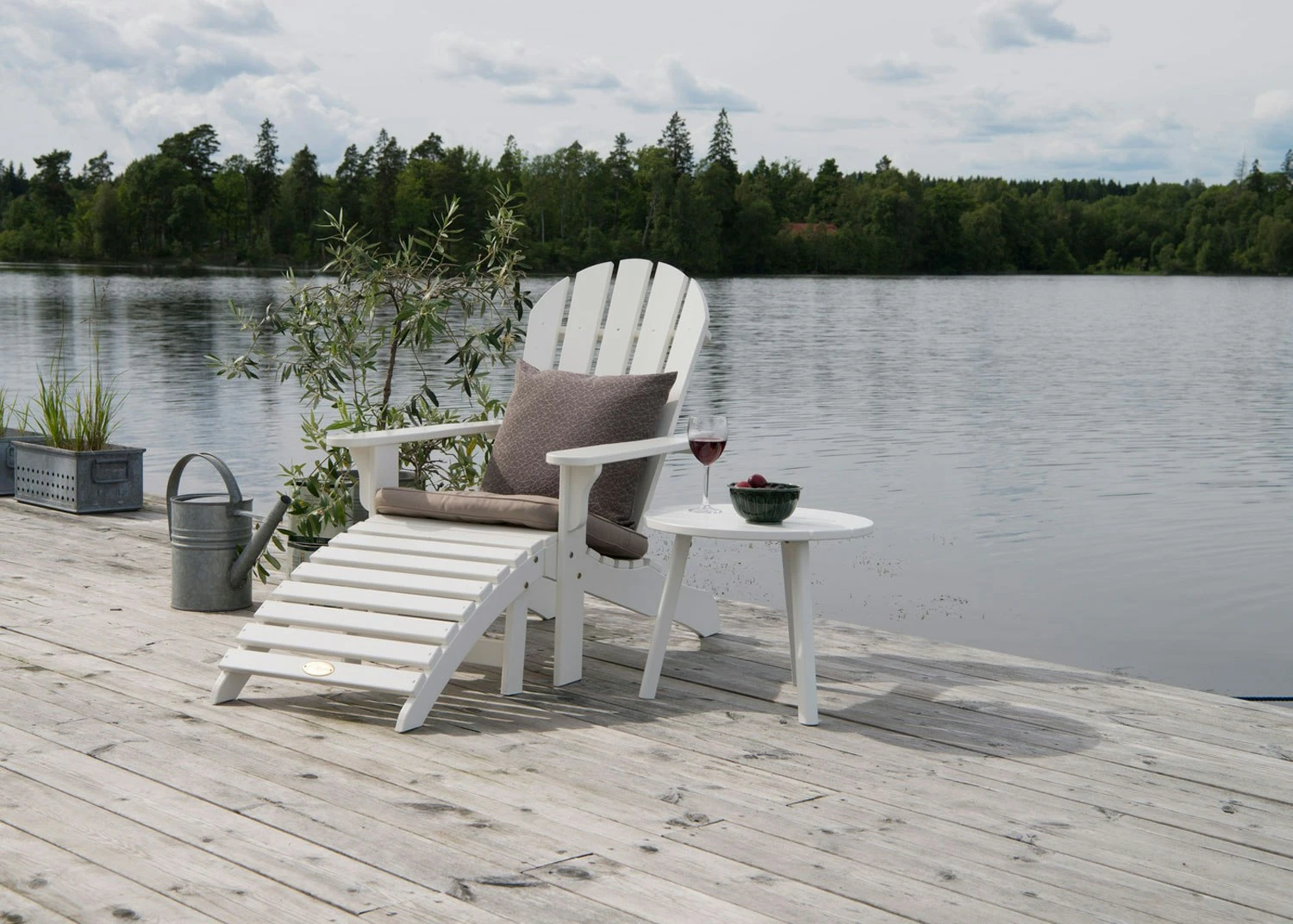 Tennessee Liegestuhl Mit Fußhocker, Weiß – Bild 2