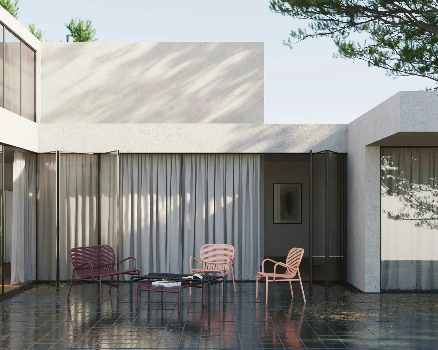 Week-End Kaffeetisch / Bank 51x127 Cm, Schwarz – Bild 3