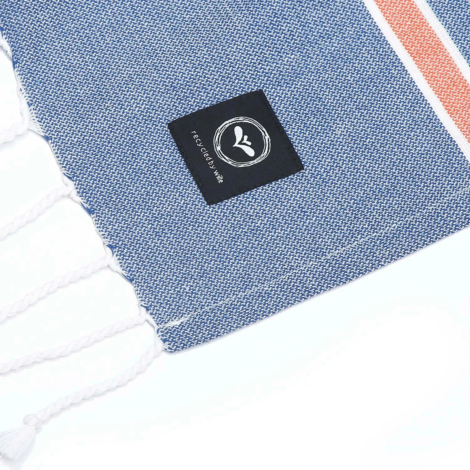 Badlakan Hamam Koster 80x180cm Blå/orange/vit Badetuch 80x180 Cm Blau Orange – Bild 2